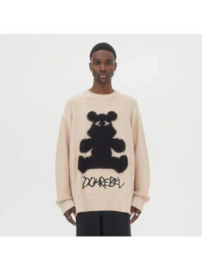 DOMREBEL Bearclops Knit Crewneck Sweater Size XL Wool Blend Streetwear